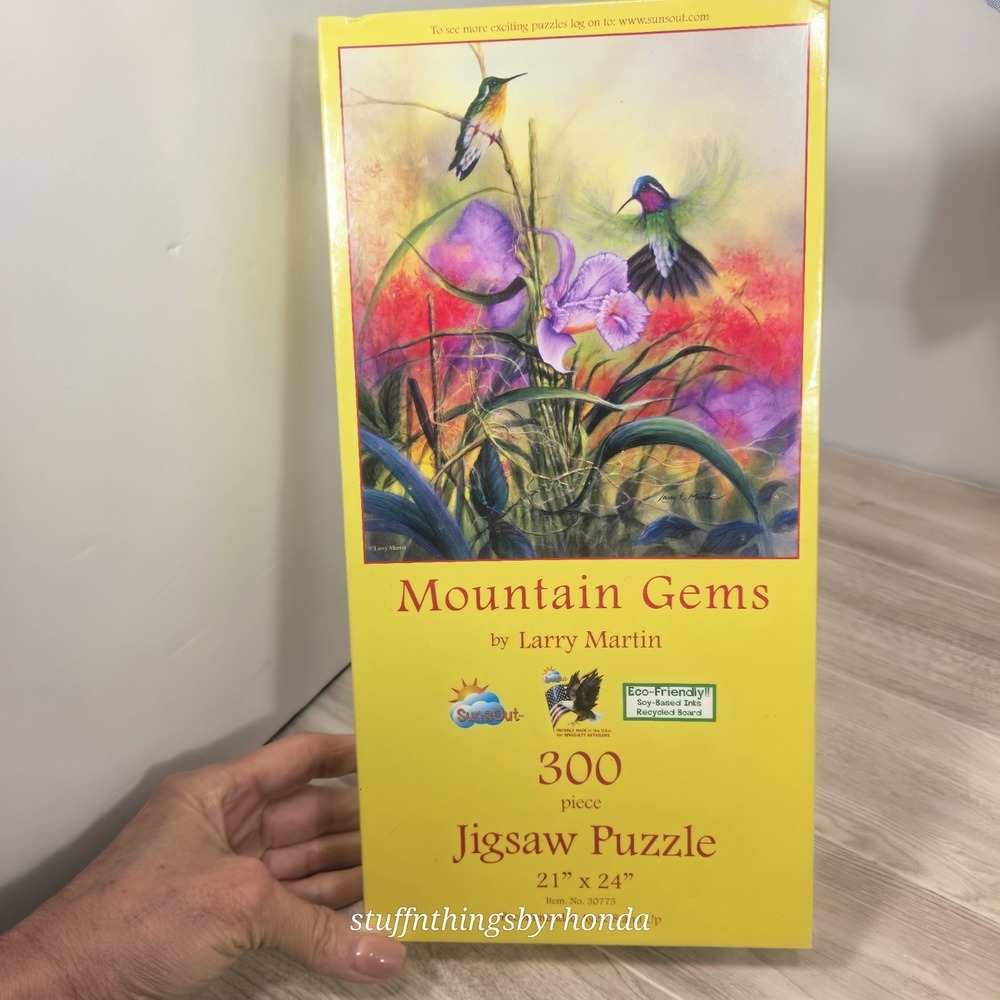 New & Sealed Larry Martin Art Puzzle "Mountain Gems" 21" x 24" 300 Piece